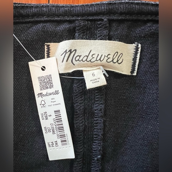NWT Madewell Denim Zip-Front Sleeveless Jumpsuit in Tarrybrook Wash - 6 - Black - Picture 10 of 12